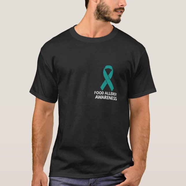 Teal Ribbon Food Allergy Awareness Month Support G T-Shirt (Front)
