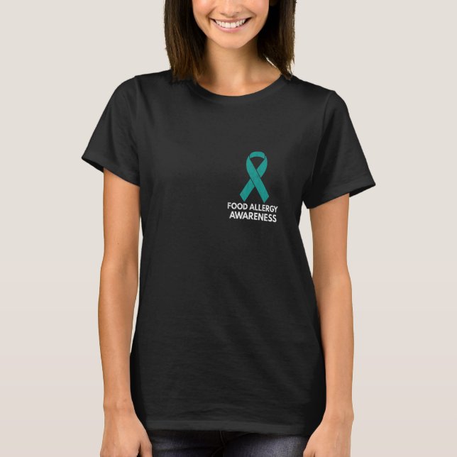 Teal Ribbon Food Allergy Awareness Month Support G T-Shirt (Front)