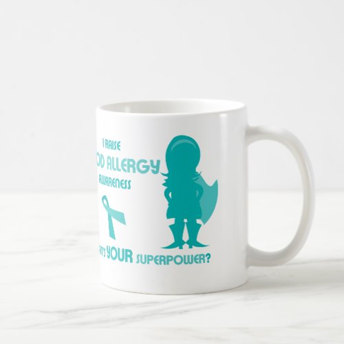 Teal Ribbon Food Allergy Awareness Silhouette Coffee Mug