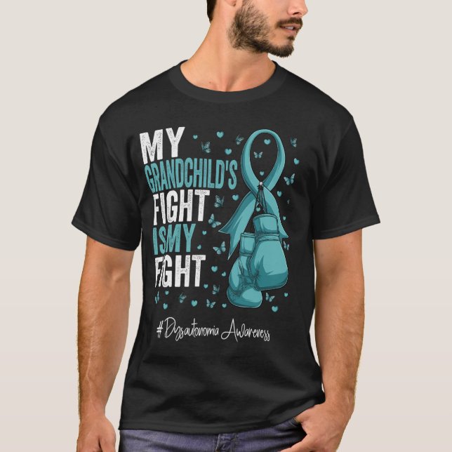 Teal Ribbon Grandchild Dysautonomia Awareness T-Shirt (Front)
