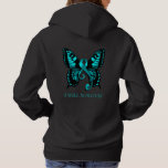 Teal Ribbon I will survive! Butterfly Hoodie