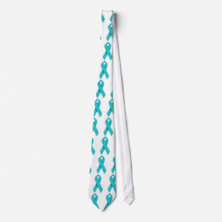 teal ribbon neck tie