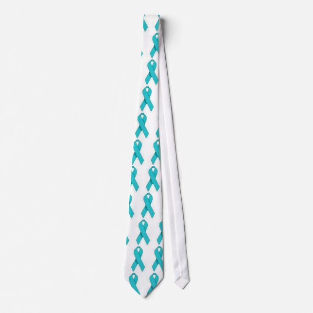 teal ribbon neck tie (Front)