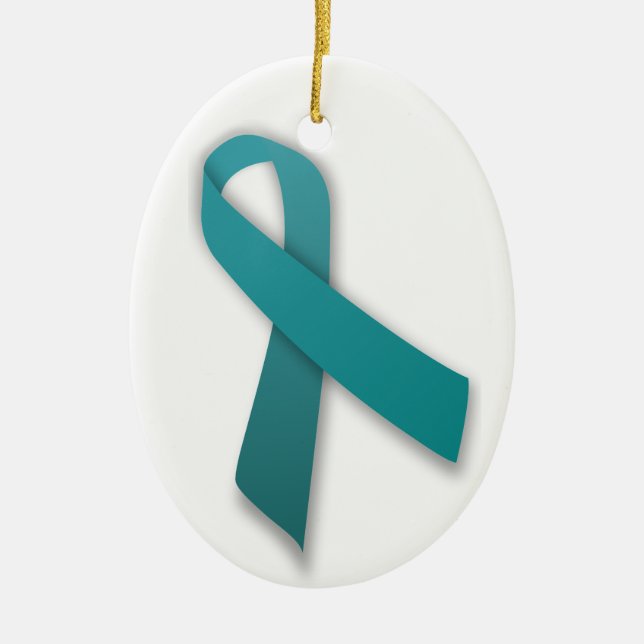 Teal Ribbon ornament (Front)