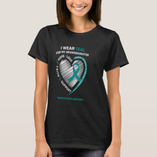 Teal Ribbon Ovarian Cancer Awareness Gifts Grandda T-Shirt