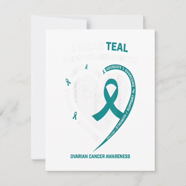 Teal Ribbon Ovarian Cancer Awareness Gifts Invitation (Front)