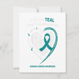 Teal Ribbon Ovarian Cancer Awareness Gifts Invitation