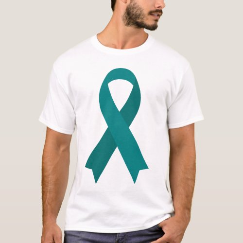 Teal Ribbon Ovarian Cancer Awareness T_Shirt