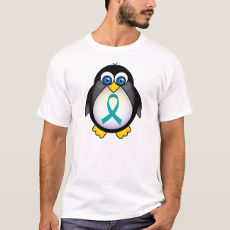 Teal Ribbon Penguin Kids Tee