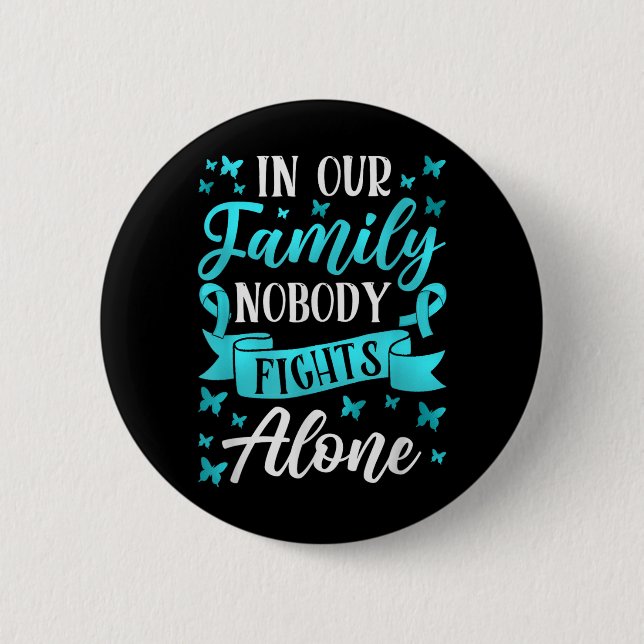 Teal Ribbon Ptsd Posttraumatic Stress Anxiety Button (Front)