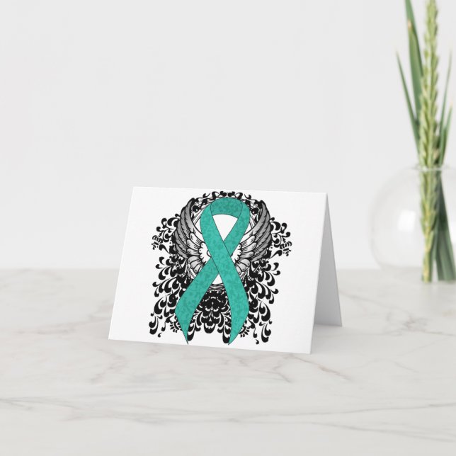 Teal Ribbon Support Awareness Card (Front)