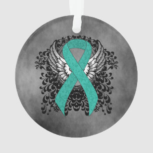Teal Ribbon Support Awareness Ornament