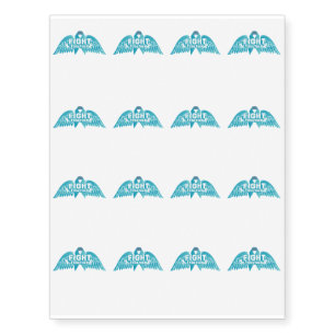 Teal Ribbon Support Ovarian Cancer Awareness Temporary Tattoos