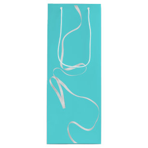 Teal & Ribbon Wine Gift Bag