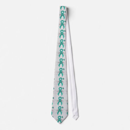 Teal Ribbon with Butterfly Tie