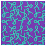 Teal Ribbons Fabric