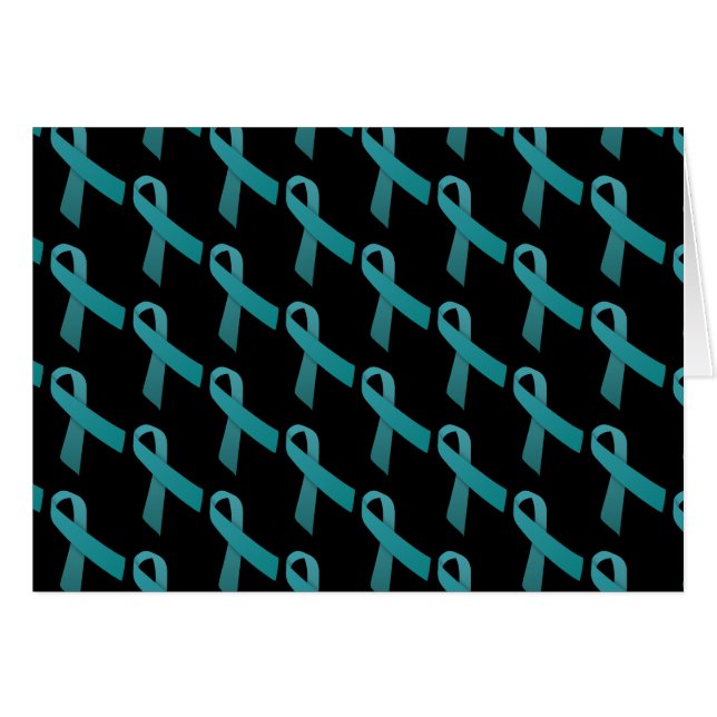 Teal Ribbons Tiled Pattern Cards (Front Horizontal)