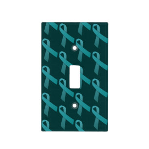 Teal Ribbons Tiled Pattern Light Switch Cover
