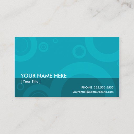 Customizable teal rings business card