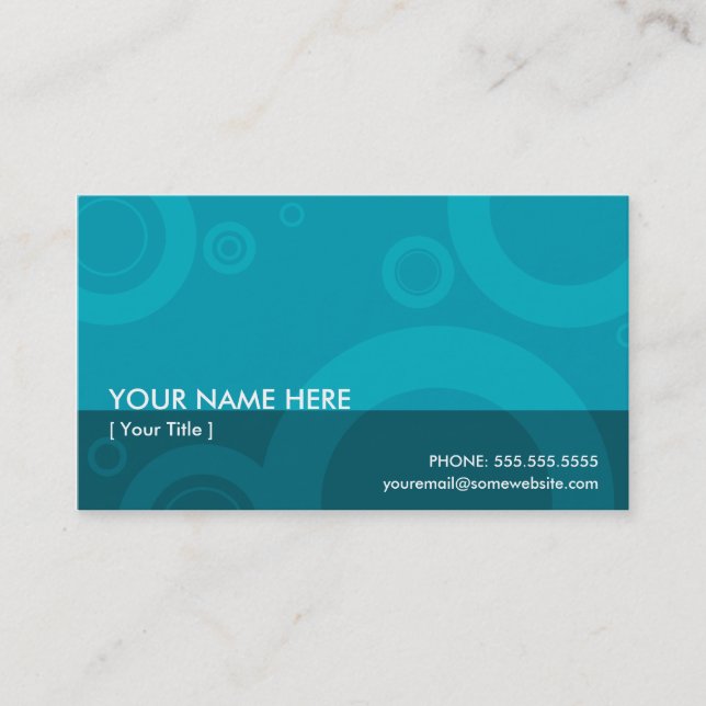 teal rings business card (Front)