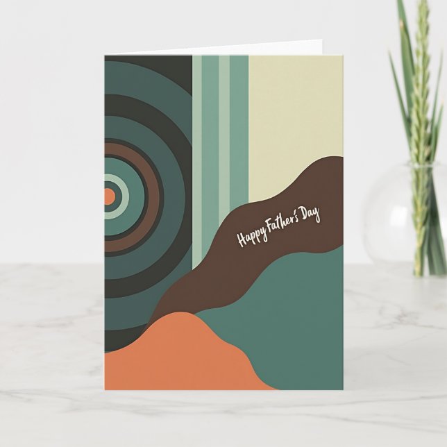 Teal Rings Fathers Day Card (Front)