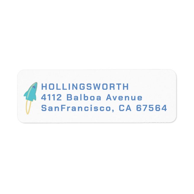 Teal Rocket Return Address Label (Front)