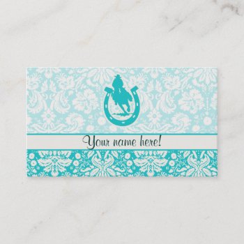 Teal Rodeo Business Card by SportsWare at Zazzle
