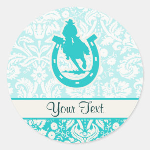 Teal Rodeo Classic Round Sticker