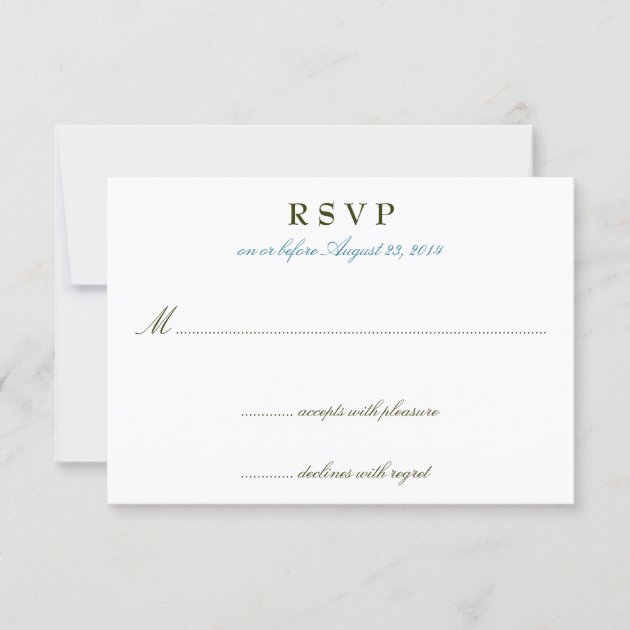 Teal Romance Wedding Invitation RSVP Cards