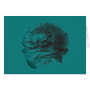 Teal Rose, Blank Inside Floral Greeting Card