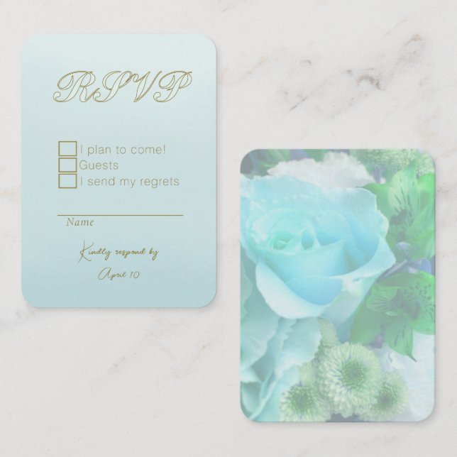 Teal Rose Response Card (Front/Back)