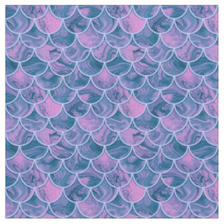 Teal rose scales fabric