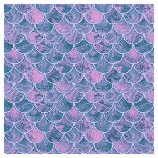 Teal rose scales fabric