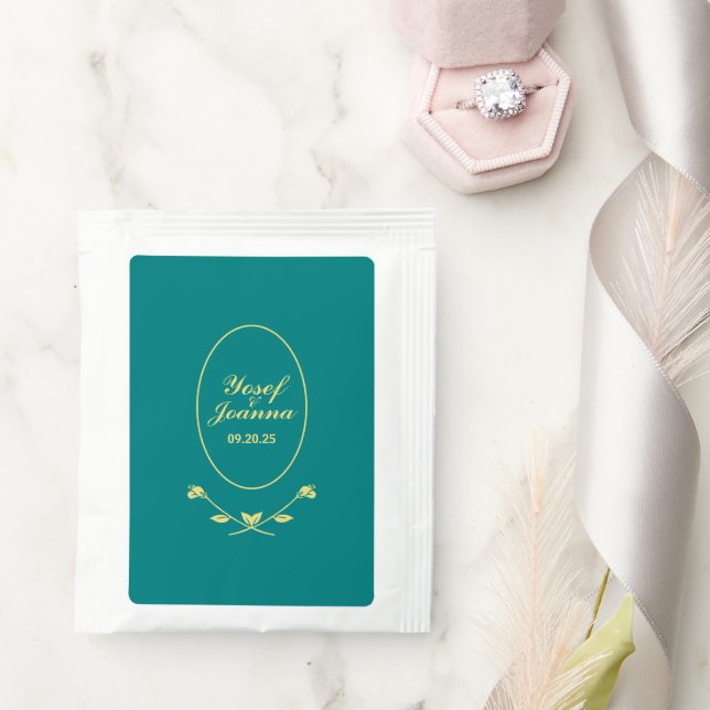 Teal Rose Wedding Favors Drink Mix (Wedding)