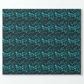 Teal rose wrapping paper (Flat)