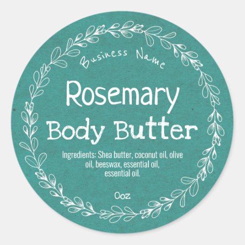 Teal Rosemary Bath And Body Product Labels