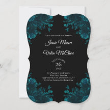 Teal Roses Black Gothic Wedding