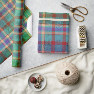 Teal, Rust & Emerald Scottish Wrapping Paper