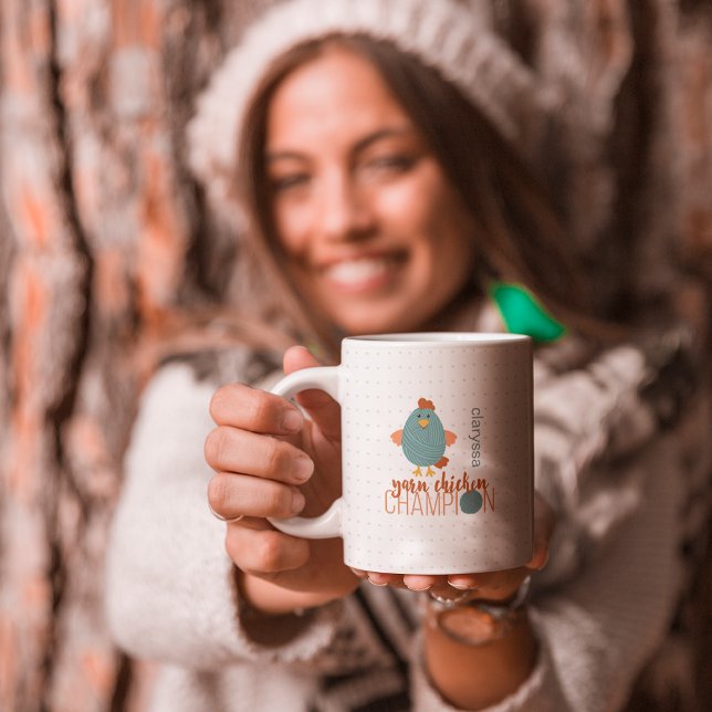 Teal & Rust Yarn Chicken Champion Coffee Mug (Creator Uploaded)