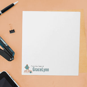 Teal & Rust Yarn Chicken Champion Notepad