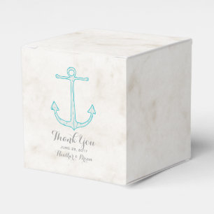 Teal Rustic Anchor Wedding Favor Boxes