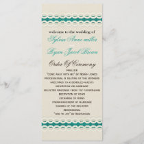 Teal Rustic burlap and lace country wedding Program