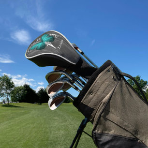 Teal Rustic Butterfly Personalized Golf Head Cover