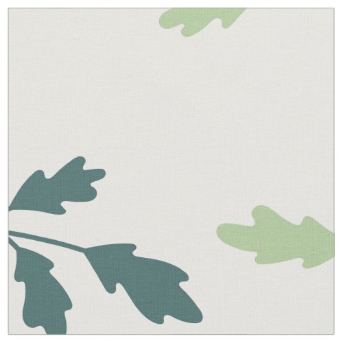 Teal Sage Green Botanical Leaves Pattern Fabric