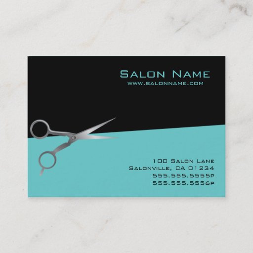 Customizable Teal Salon Business - Punch Cards Business Card Template