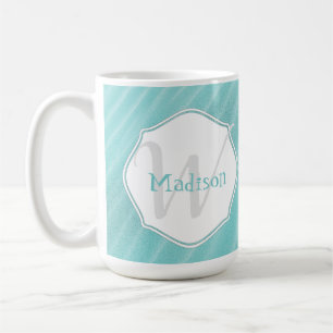 Teal Sand Ripples Personalize Mug