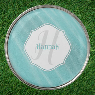 Teal Sand Ripples Personalized Golf Ball Marker