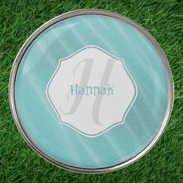 Teal Sand Ripples Personalized Golf Ball Marker (Teal Sand Ripples Personalized Golf Ball Marker)