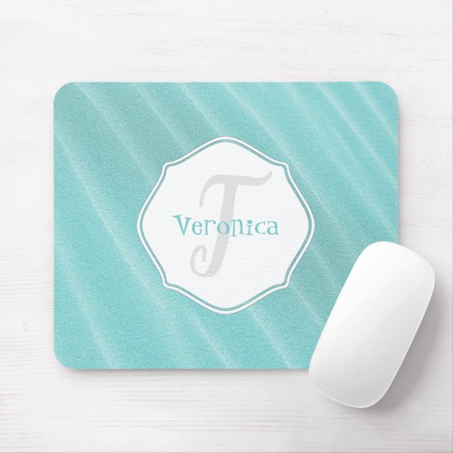 Teal Sand Ripples Personalized Mouse Pad (With Mouse)