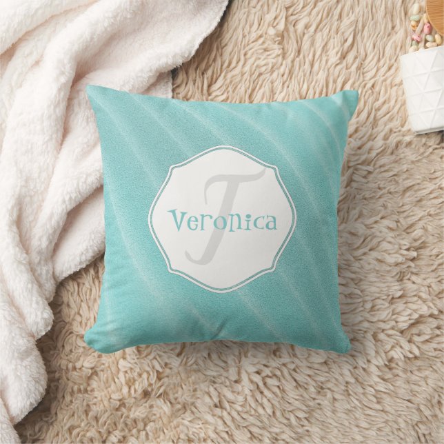 Teal Sand Ripples Personalized Pillow (Blanket)